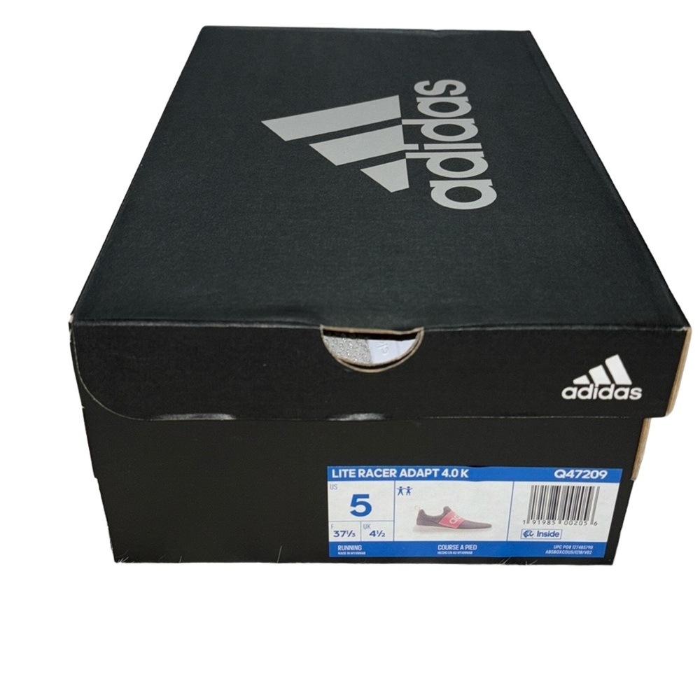 Adidas Lite Racer Adapt 4.0 Slip-On Running Shoes Pink Grey Youth 5 NEW - Picture 4 of 11